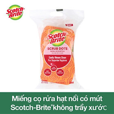 Miếng rửa chén hạt nổi siêu sạch không trầy xước Scotch-Brite 3M CR-HNKT
