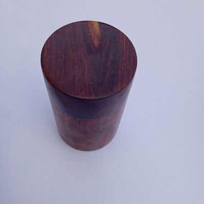 Lọ đựng tăm gỗ trắc NH HOME hình trụ 