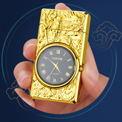 Vỏ Hột Quẹt Bật Lửa Gas HF602 Khò 1 Tia Kiêm Đồng Hồ La Mã - Nhiều Màu Nhiều Họa Tiết