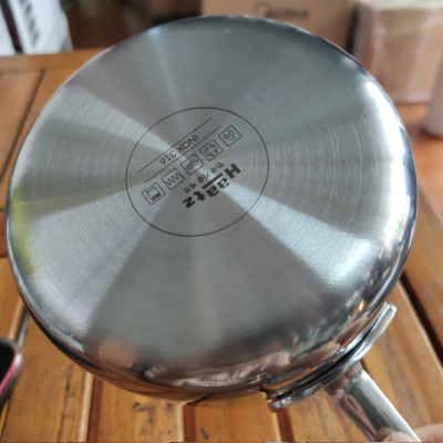 Quánh Inox 316 đúc nguyên khối Hàn Quốc size 12cm đáy từ, có miệng rót bảo hành 5 năm