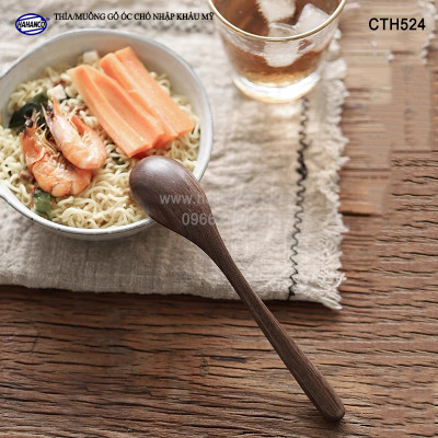 Thìa/Muỗng ăn súp gỗ Óc Chó (17cm) CTH524 - Phụ kiện thìa gỗ vừa sử dụng chụp ảnh hoặc decor trang trí cho nhà hàng, món ăn