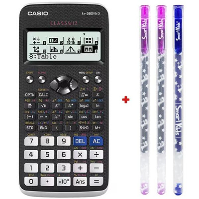 Máy Tính Casio FX 580 VN X - Màu Đen - Tặng Kèm 3 Bút Gel G01 0.5 mm (2 Mực Tím + 1 Mực Xanh)