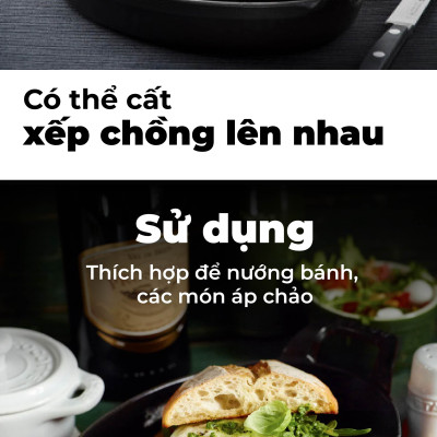 Staub - Khay oval màu đen - 37cm (B)