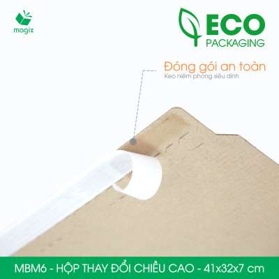 MBM6 - 41x32x7cm - Combo 60 Hộp carton thay đổi chiều cao - Thùng carton đóng hàng