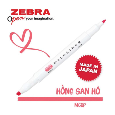 Bút đánh dấu 2 đầu Zebra Mildliner Nhật Bản 35 màu - 1 cây