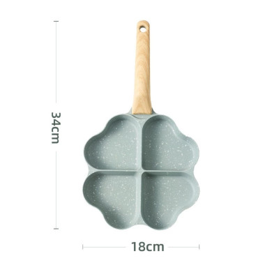 Chảo đá tình yêu chia 4 ngăn chống dính -chảo đá chiên trứng cán gỗ dùng cho bếp từ,ga,hồng ngoại - HÀNG CHÍNH HÃNG MINIIN