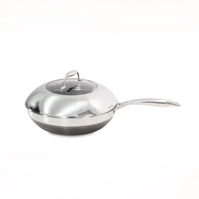 [Hàng chính hãng] Chảo xào/ đa năng sâu lòng inox iMat Hybrid Blackcube 28cm, Phủ chống dính Ceramic đen