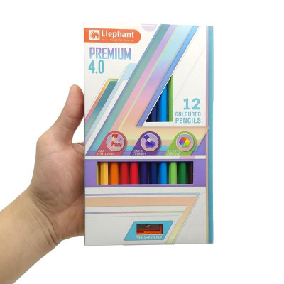 Hộp 12 Bút Chì Màu 4 mm Premium 4.0 - Elephant