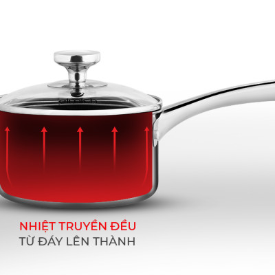 Elmich Quánh Inox 2 lớp chống dính đáy liền Tri-max EL-3783 size 14cm