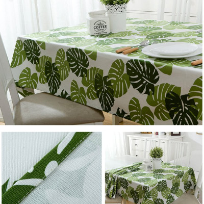 Khăn trải bàn canvas lá tropical - khăn trải bàn nhà hàng - phòng khách - phòng ăn KB36(140x180cm)