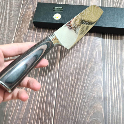 DAO - DAO BẾP NHẬT BẢN SANTOKU THÉP DAMASCUS MÃ A7 DT116 nt topcomshop vn