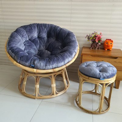 Ghế thư giãn papasan đủ size (vải nhung xám)
