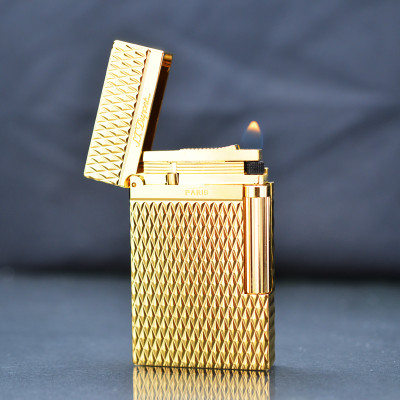 Vỏ Hột Quẹt Bật Lửa Gas Đá S.T Upon D69V Thiết Kế Họa Tiết Vân Kim Cương Mini Độc Đáo - Dùng Gas Đá Cao Cấp