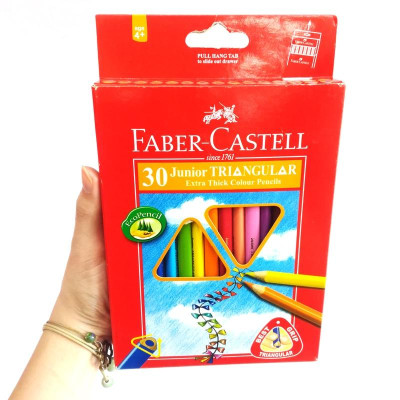 Faber-Castell-11653830-Chì Màu Junior Triangular - 30 Màu Dài + Chuốt