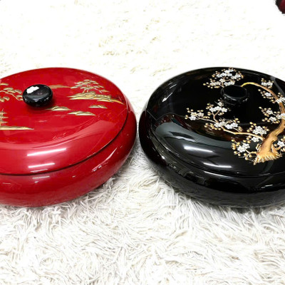 Hộp đựng bánh mứt 6 ngăn sơn mài Thanh Bình Lê hàng xuất khẩu đẹp, sang trọng