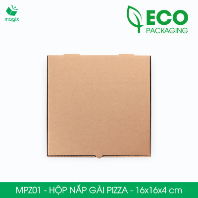 MPZ01 - 16x16x4 cm - 60 Hộp nắp gài pizza đa dụng - Hộp nắp gập, hộp carton gói hàng, hộp quà