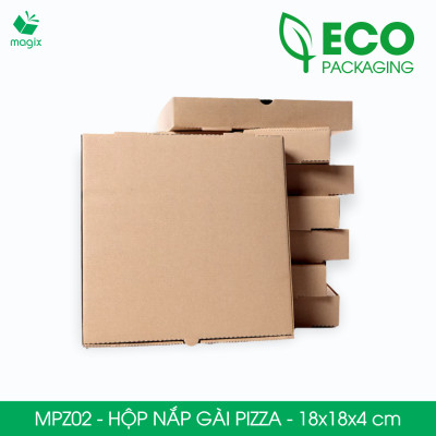 MPZ02 - 18x18x4 cm - 100 Hộp nắp gài pizza đa dụng - Hộp nắp gập, hộp carton gói hàng, hộp quà