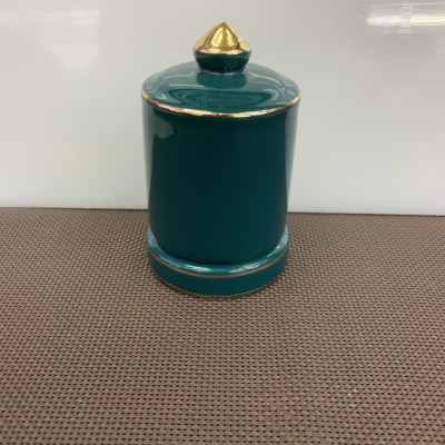 LỌ ĐỰNG TĂM BÀNG SỨ CAMELIA  MÀU XANH CỔ VỊT CAO CẤP - ANTH417