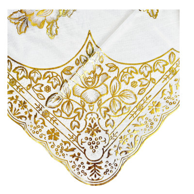 Khăn trải bàn PAULEE WLG-751 hoa văn nhũ vàng (152cm x 228cm)