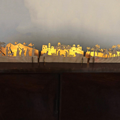 Bộ khung trang trí gỗ Giáng sinh Noel - Đêm Chúa Giáng Sinh