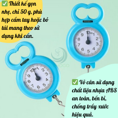 Cân Treo Mini Đa Năng 10kg Cân Lò Xo Mini Dạng Móc- Cân Treo Tay Tiện Lợi Du Lịch- Cân Mini Móc Treo Cầm Tay- Cân Treo Nhựa Siêu Nhẹ 10kg