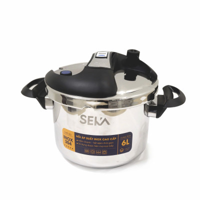 Nồi áp suất từ Seka SK5859 inox 304 dung tích 4L và 6L tặng kèm vung kính, Dùng được mọi loại bếp