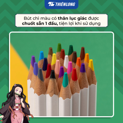 Bút chì 12/24 màu Colored Pencils - Thiên Long Colokit - Phiên bản Demon Slayer