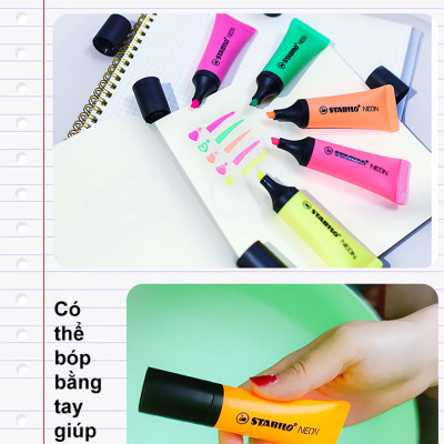 Set bút dạ quang STABILO NEON 72 - Bộ 5 bút