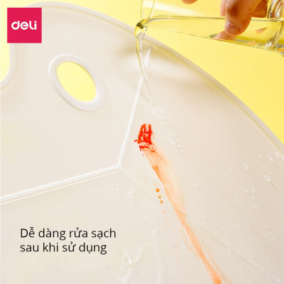 Khay pha màu 3 / 12 ngăn Deli - Có lỗ xỏ tay - 1 khay- 3 ngăn / 12 ngăn - 68301 / 68300
