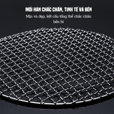 Vỉ nướng Suncojia SKL-399 đa năng không gỉ, đường kính 25cm