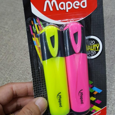 Bộ Bút Dạ Quang X2 Maped - 742567 - Vàng Hồng