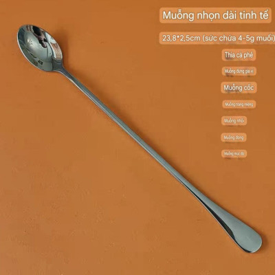 COMBO 6 THÌA MUỖNG CÀ PHÊ INOX CAO CẤP - DÀI 24CM