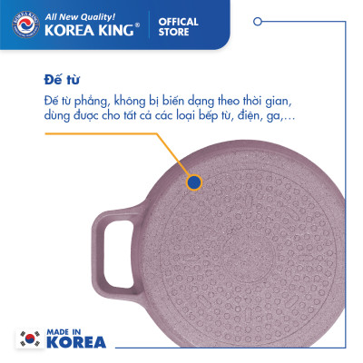Bộ nồi hồng Levante đáy từ (Nồi, nắp bằng nhôm đúc, phủ men chống dính Ceramic, Ø20cm, 24cm,28cm)