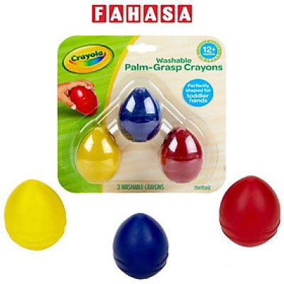 Vỉ 3 Bút Sáp Màu Dạng Quả Trứng Dễ Cầm Nắm Cho Bé - Crayola 811450