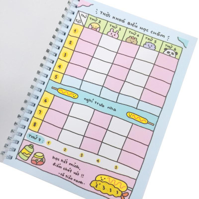 Sổ Tay Lò Xo A5 Kẻ Ô Vuông 100 Trang 100gsm - Cô Tiên Xanh - Cửa Hàng Slime