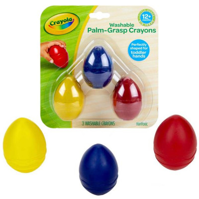 Vỉ 3 Bút Sáp Màu Dạng Quả Trứng Dễ Cầm Nắm Cho Bé - Crayola 811450