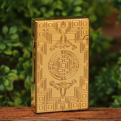 Vỏ Hột Quẹt Bật Lửa Gas Đá S.T Upon D23V Thiết Kế Họa Tiết Hoa Văn Độc Đáo - Dùng Gas Đá Cao Cấp