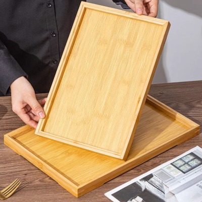 Khay gỗ tre ghép đựng trà đạo, đựng thức ăn ẩm thực hình chữ nhật - An toàn, cao cấp, chắc chắn - Hàng sản xuất chuẩn tre Việt Nam 