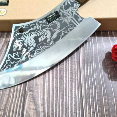 DAO BẾP - DAO THÁI CHẶT HOA VĂN HỔ MÃ A5 DT150 NT topcomshop vn