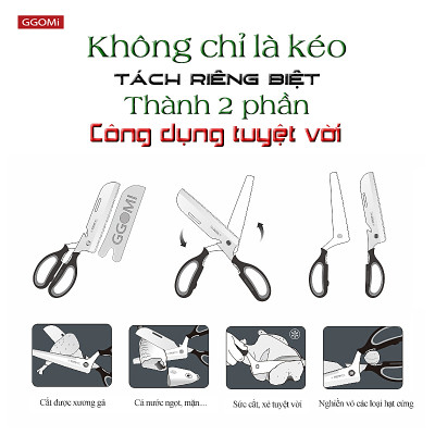 [HÀNG CHÍNH HÃNG]Kéo dao đa chức năng dài 30cm, chiều dài lưỡi 17cm bằng thép không gỉ an toàn của GGOMi Hàn Quốc GG172