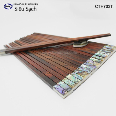 Đũa gỗ Trắc đầu ốc Bào Ngư nhập khẩu Úc (Hộp 10 Đôi) CTH703TV - Tặng kèm hộp đẹp làm quà biếu - Đũa siêu sạch