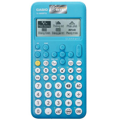 Combo Máy Tính CASIO FX-880BTG - Màu Xanh Biển + Cẩm Nang Sử Dụng Máy Tính Khoa Học Casio FX-880BTG Thế Hệ Mới Lớp 6-12