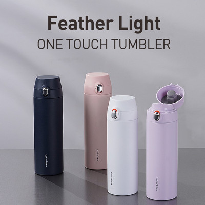 Bình Giữ Nhiệt LocknLock Featherlight One-touch Tumbler màu trắng LHC3257WHT 500ml - Hàng chính hãng, nắp bật tiện lợi - JoyMall