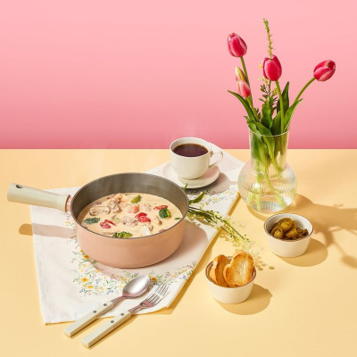 Nồi nhôm Lock&Lock chống dính Suit IH 22cm CSU1222PIK - Hàng chính hãng, dùng được bếp từ, tay cầm êm, dẫn nhiệt nhanh - JoyMall