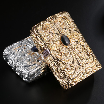 Vỏ Hột Quẹt Bật Lửa Xăng Đá Chief CF1025 Hình Chữ Thập Hoa văn Đẹp Độc Lạ Sang Trọng - Dùng Xăng Bấc Đá Cao Cấp