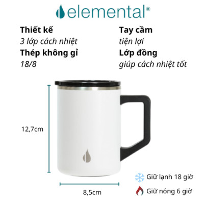 [Elemental chính hãng - Thương hiệu Mỹ] Cốc giữ nhiệt Elemental Summit 470ml, giữ nhiệt vượt trội, an toàn sức khỏe, inox 304, giá siêu hot