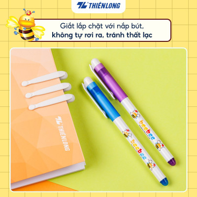 Hộp 10 cây Bút lông kim - Bút mực nước Beebee Thiên Long FL-04 mực tím