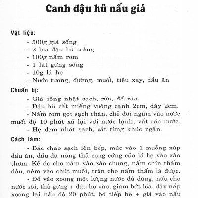 Món Chay Ngon, Bỗ Dưỡng