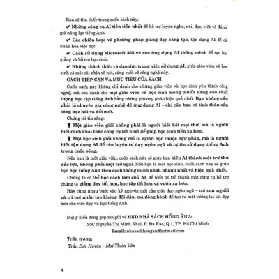 Ứng Dụng Trí Tuệ Nhân Tạo AI Trong Dạy Và Học Môn Tiếng Anh (Dành Cho Giáo Viên Và Học Sinh - Dùng Chung Cho SGK) (HA)