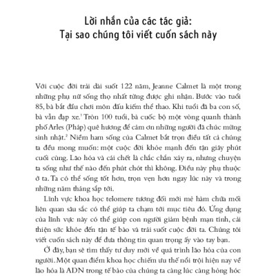 Hiệu Ứng Telomere - Giải Pháp Đột Phá Để Sống Trẻ, Khỏe Và Ngăn Ngừa Lão Hóa
